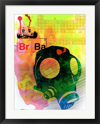 Framed Br Ba Watercolor 3 Print