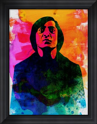 Framed Old Man Watercolor Print
