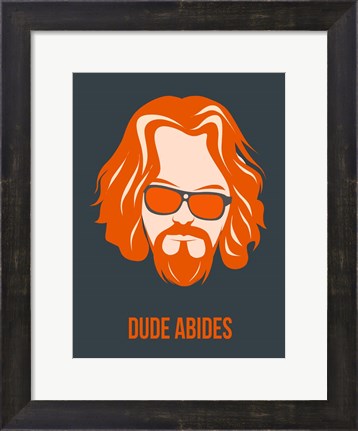 Framed Dude Abides Orange Print