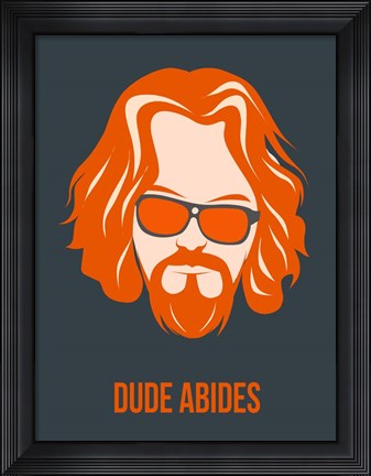 Framed Dude Abides Orange Print