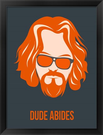 Framed Dude Abides Orange Print