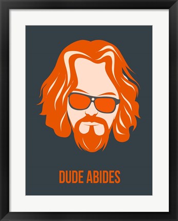 Framed Dude Abides Orange Print