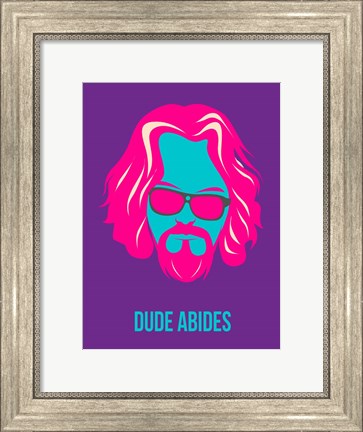 Framed Dude Abides Purple Print