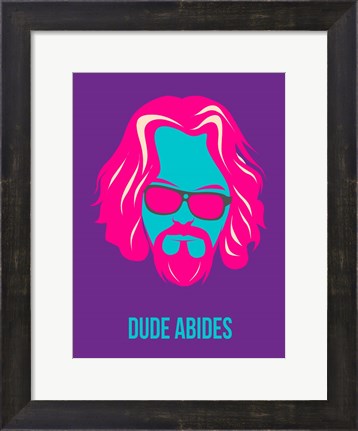 Framed Dude Abides Purple Print