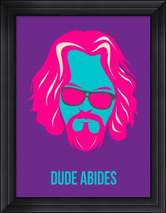 Framed Dude Abides Purple Print