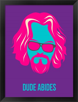 Framed Dude Abides Purple Print
