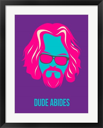 Framed Dude Abides Purple Print