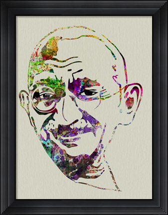 Framed Gandhi Watercolor Print