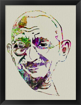 Framed Gandhi Watercolor Print