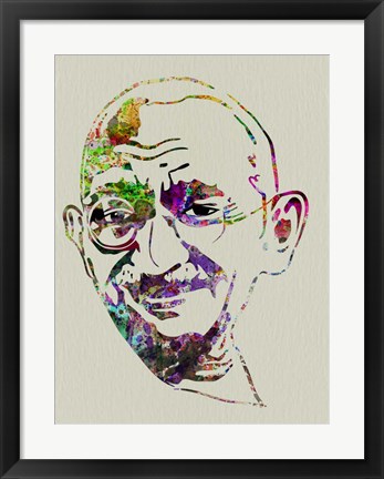 Framed Gandhi Watercolor Print