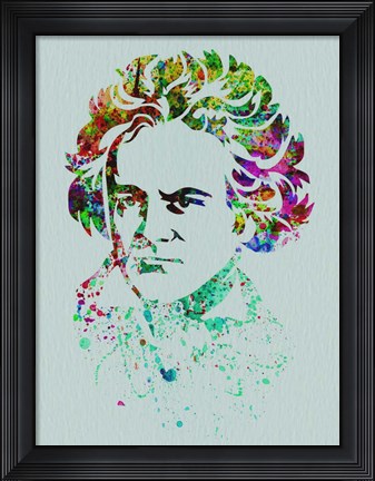 Framed Beethoven Watercolor Print