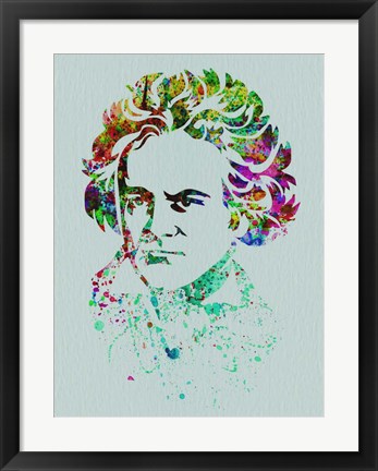 Framed Beethoven Watercolor Print