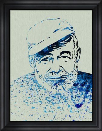 Framed Hemingway Watercolor 1 Print