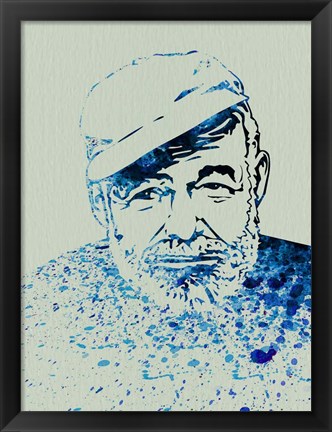 Framed Hemingway Watercolor 1 Print