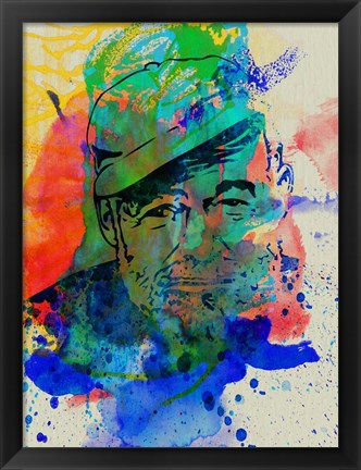 Framed Hemingway Watercolor 2 Print