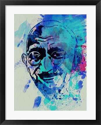 Framed Gandhi Watercolor 1 Print