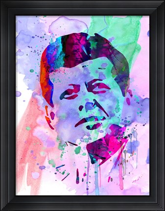 Framed Kennedy Watercolor 2 Print
