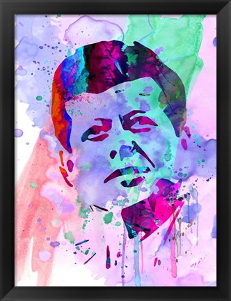 Framed Kennedy Watercolor 2 Print