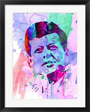 Framed Kennedy Watercolor 2 Print