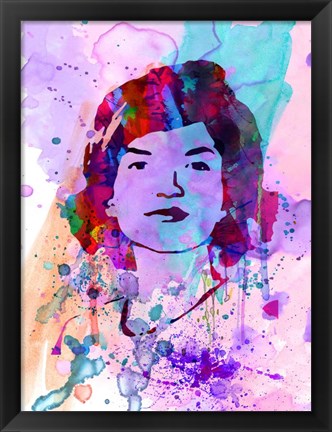 Framed Jackie Kennedy Watercolor Print