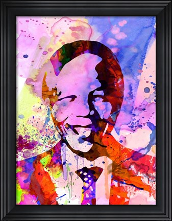 Framed Nelson Mandela Watercolor Print