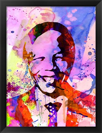 Framed Nelson Mandela Watercolor Print