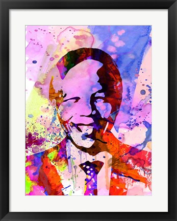 Framed Nelson Mandela Watercolor Print