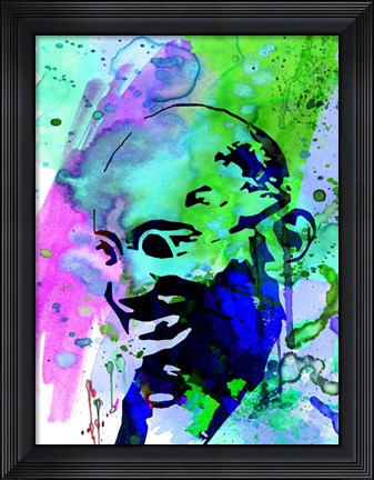 Framed Gandhi Watercolor 2 Print