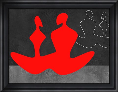 Framed Red Couple 1 Print