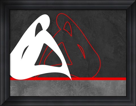 Framed White and Red Print