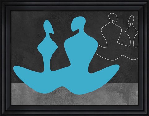 Framed Blue Couple 2 Print