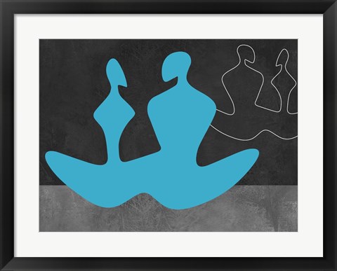 Framed Blue Couple 2 Print