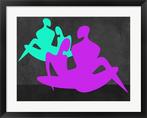 Framed Purple and Blue Couples Print