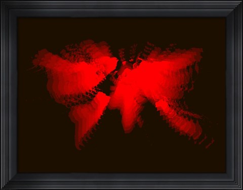 Framed Red and Black Radiant World Map Print