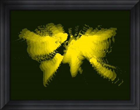 Framed Yellow Radiant World Map Print