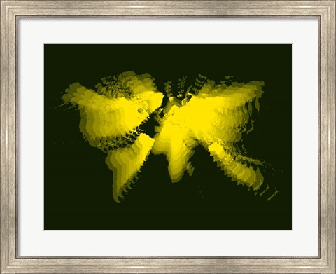 Framed Yellow Radiant World Map Print