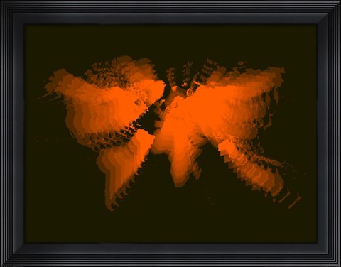 Framed Orange Radiant  World Map Print