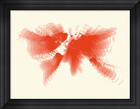 Framed Radiant World Map 1 Print