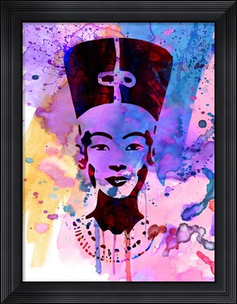 Framed Nefertiti Watercolor Print