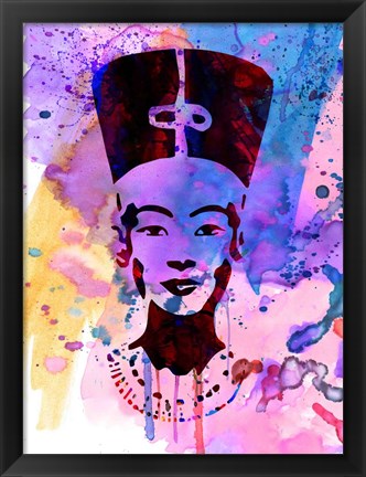 Framed Nefertiti Watercolor Print