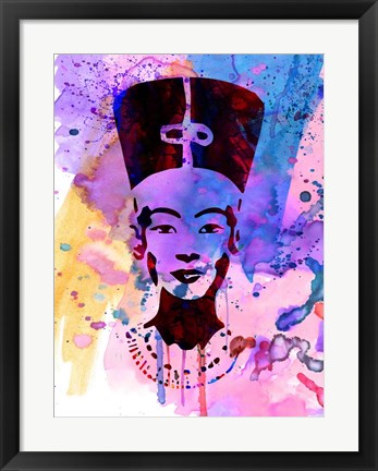 Framed Nefertiti Watercolor Print