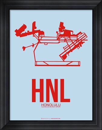 Framed HNL Honolulu 1 Print