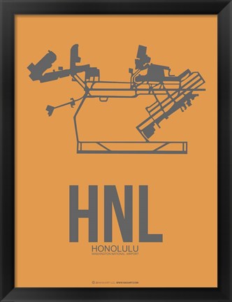 Framed HNL Honolulu Airport 2 Print