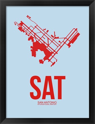 Framed SAT San Antonio Airport 2 Print