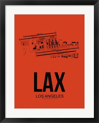 Framed LAX Los Angeles Airport Orange Print