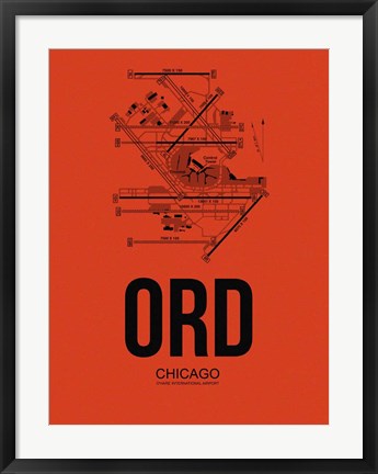 Framed ORD Chicago Airport Orange Print
