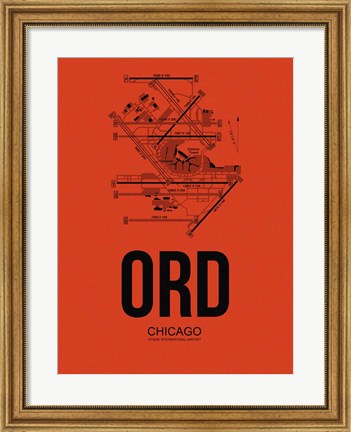 Framed ORD Chicago Airport Orange Print