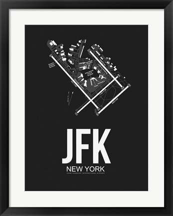 Framed JFK New York Airport Black Print