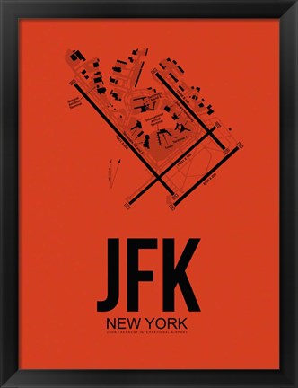 Framed JFK New York Airport Orange Print