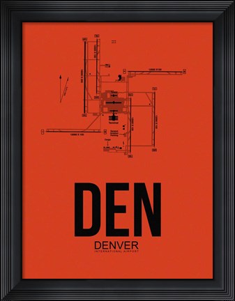 Framed DEN Denver Airport Orange Print